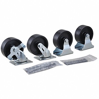 GRAINGER KIT01PB03041004 Standard Plate Castor Swivel/Rigid PK4