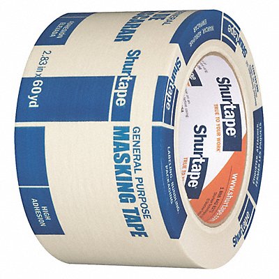 SHURTAPE CP105 Masking Tape 2 13/16 W 60 yd L Tan