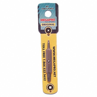 MEGAPRO SD03CB Insert Bit SAE 1/4 #0/#3 2-1/4 S2Steel
