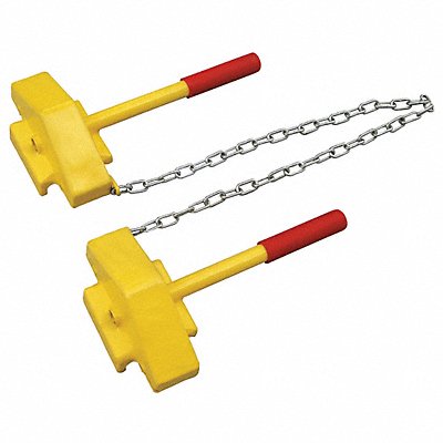 GRAINGER 22XW93 Rail Car Wheel Chock Steel Yellow