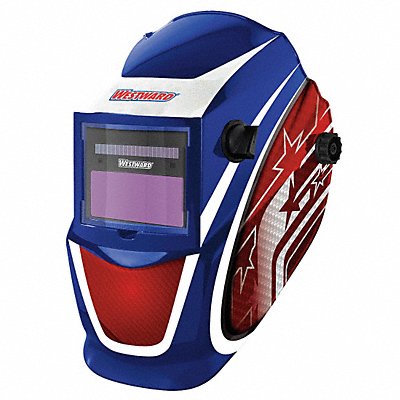 WESTWARD 22XX42 Auto Dark Weld Helmet 4 9-13 Red/Blu/Wht