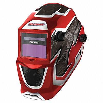 WESTWARD 22XX43 Auto Dark Weld Helmet 4 9-13 Red/Blk/Wht