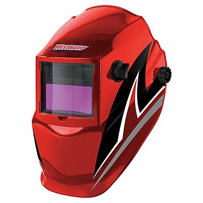 WESTWARD 22XX47 Auto Dark Weld Helmet 4 9-13 Red/Blk/Wht