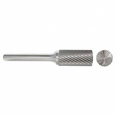 GRAINGER 310001035 Cylinder Burr SB Flat End 1/8 Carbide