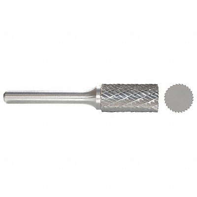 GRAINGER 310002937 Cylinder Burr SA Carbide 1/4 Double Cut