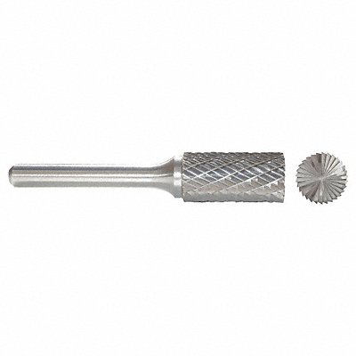 GRAINGER 310002044 Cylinder Burr SB Flat End 1/4 Carbide