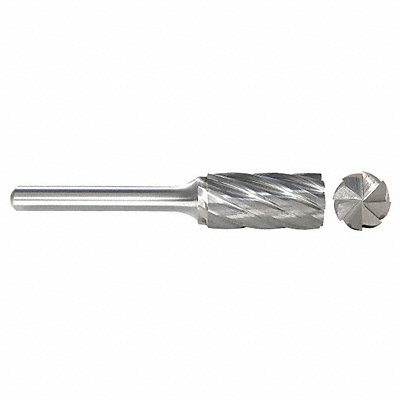 GRAINGER 310002546 Cylinder Burr SB Flat End 1/4 Carbide