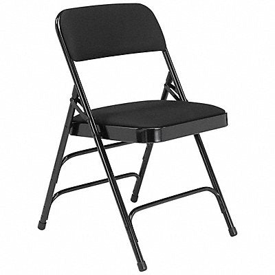 NATIONAL PUBLIC SEATING 2310 Triple Brace Fold Chair Farbic Blk PK4