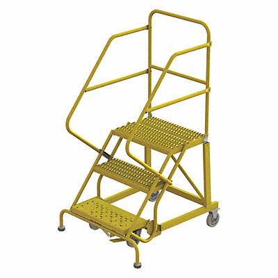 TRI-ARC KDEC103242Y Rolling Ladder Steel Safety Angle 3-Step