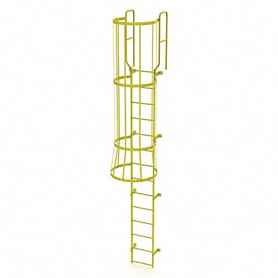 TRI-ARC WLFC1214Y Ladder Steel WalkThru Fixed Cage 14-Rung