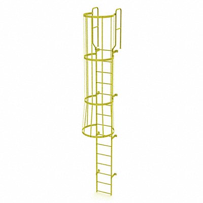 TRI-ARC WLFC1215Y Ladder Steel WalkThru Fixed Cage 15-Rung