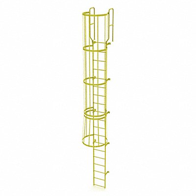 TRI-ARC WLFC1219Y Ladder Steel WalkThru Fixed Cage 19-Rung