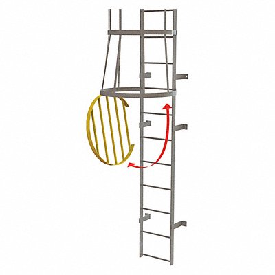 TRI-ARC OPFS04Y Ladder Fixed Steel Cage Door