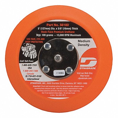 DYNABRADE 56180 Non-Vacuum Disc Pad 5 dia.