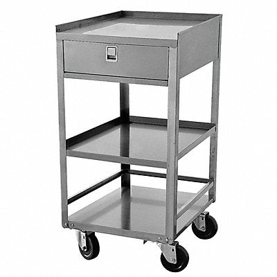 GRAINGER 23AR43 Mobile Wrkstion SS 16-3/4 L 18-3/4 W