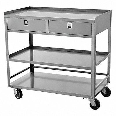 GRAINGER 23AR44 Mobile Wrkstion SS 36 L 20 W 3 Shelf