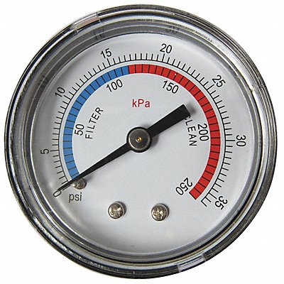 DAYTON PP06021001G Plastic Pressure Gauge with O-Ring