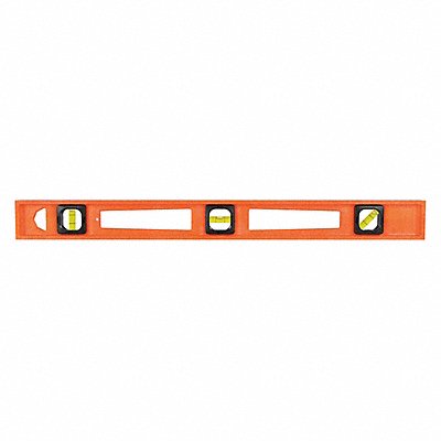 JOHNSON LEVEL 7724O Level Plastic 24 In L 3 Vials Orange