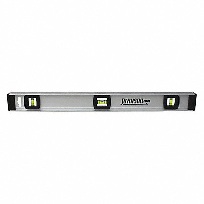 JOHNSON LEVEL 13002400 I Beam Level Alum 24 In L 3 Vials Silver