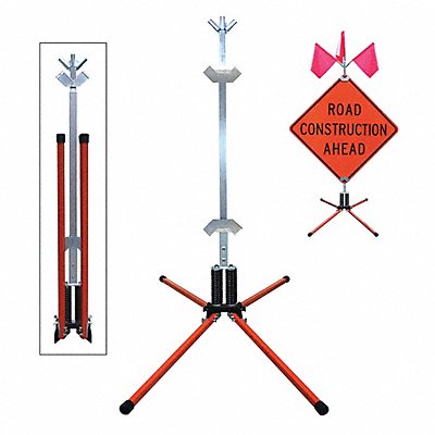 DICKE STF18RGB Sign Stand Steel 84 in Maximum Mast H