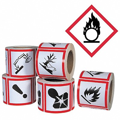 GHS SAFETY GHS1257 Pictogram Label Flame Circle PK500