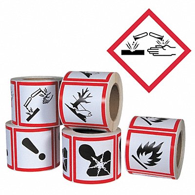 GHS SAFETY GHS1260 Pictogram Label Corrosive PK500
