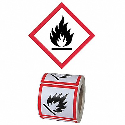 GHS SAFETY GHS1261 Pictogram Label Flame Hazard PK500