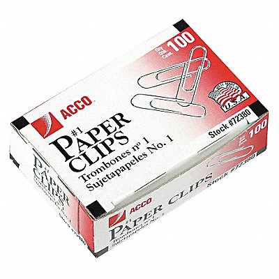 ACCO ACC72380 Paper Clip Silver Steel Wire PK1000
