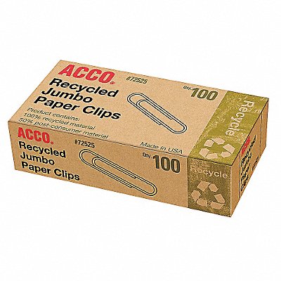 ACCO ACC72525 Paper Clip Silver Steel Wire PK1000