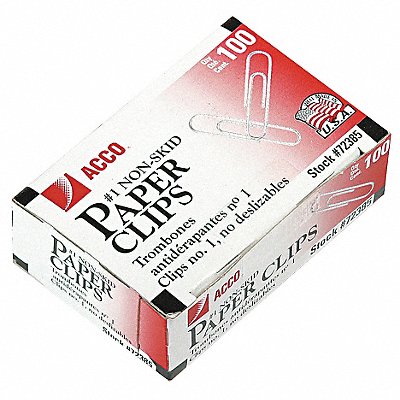 ACCO ACC72385 Paper Clip Silver Steel Wire PK1000