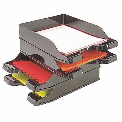 DEFLECT-O DEF63904 Letter Tray Black Polystyrene PK2