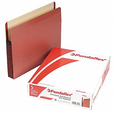 GRAINGER PFX85545 Expand File Folder Red Fiber/Manila PK5