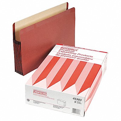 GRAINGER PFX45303 Expand File Folder Red Fiber/Manila PK5