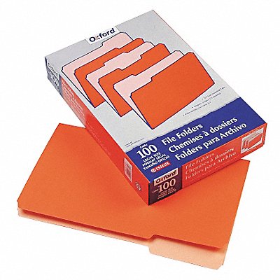 GRAINGER PFX15313ORA Legal File Folders Orange PK100