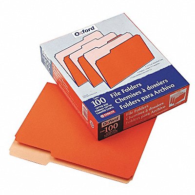 GRAINGER PFX15213ORA Letter File Folders Orange PK100