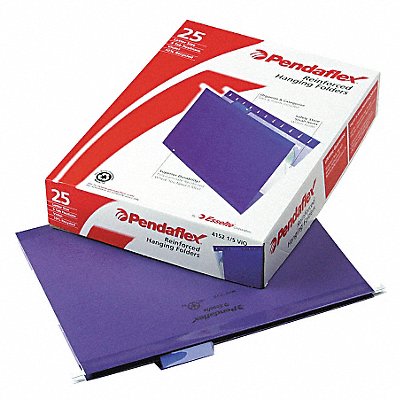 GRAINGER PFX415215VIO Hanging File Folders Violet PK25