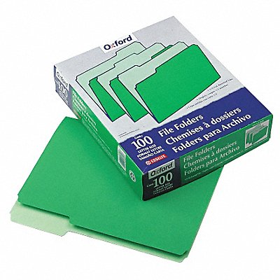GRAINGER PFX15213BGR Letter File Folders Green PK100