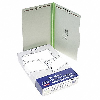 GRAINGER PFX17186 Legal File Folders Green PK25