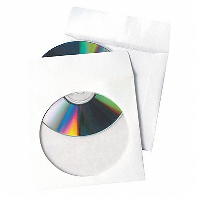 QUALITY PARK QUA77203 No-Tear CD/DVD Sleeve White Paper PK100