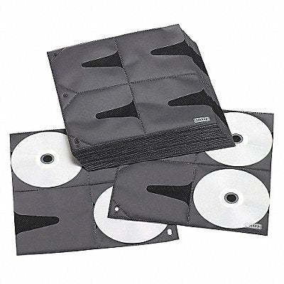 VAULTZ IDEVZ01415 CD/DVD Sleeve Refill Blk/Clr PK50