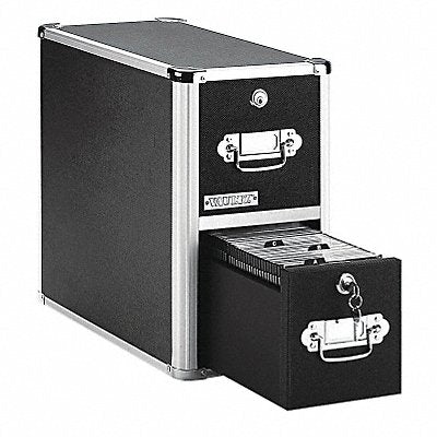 VAULTZ IDEVZ01094 CD/DVD File w/Lock 2-Drawer Black