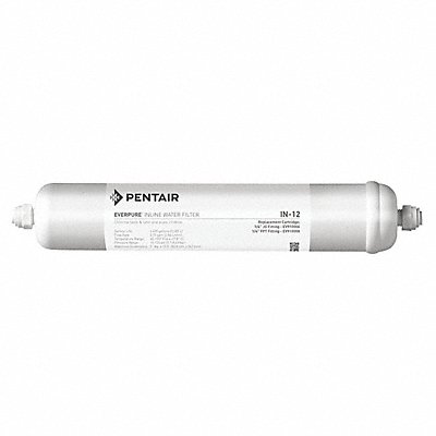 PENTAIR/EVERPURE EV91008675 Inline Water Filter 0.8 gpm 10 1/2 H