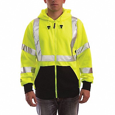 TINGLEY S78122 Hi-Vis Hooded Sweatshirt Cl. 3 Lime S
