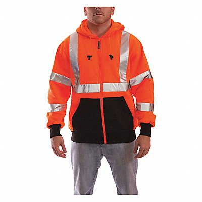 TINGLEY S78129 Hi-Vis Hooded Sweatshirt Org/Blk PET 2XL