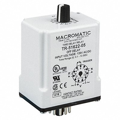 MACROMATIC TR5162814 H7804 Single Function Time Delay Relay 24VAC/DC 11Pins