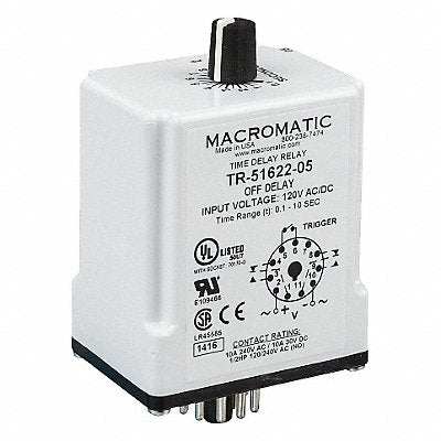 MACROMATIC TR5162105 H7797 Single Function Time Delay Relay 240VAC 8Pins