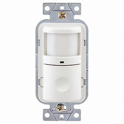 HUBBELL WIRING DEVICE-KELLEMS WS1001NW Vac Snsr with Nightlight PIR 120V AC Wht