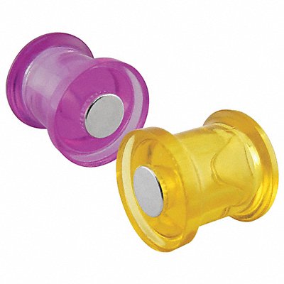 MASTER MAGNETICS 7509 Magnetic Push Pins Purple Yellow PK10