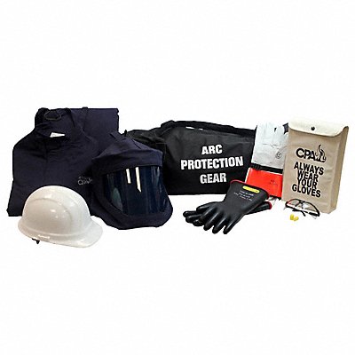 CHICAGO PROTECTIVE APPAREL AG43L H5440 Arc Flash Jacket and Bib Kit Navy L