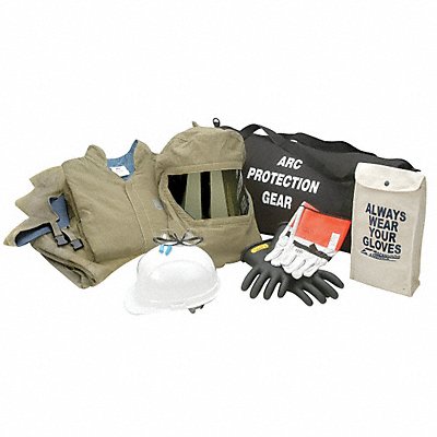 CHICAGO PROTECTIVE APPAREL AG402XL H5441 Arc Flash Jacket and Bib Kit Olive 2XL